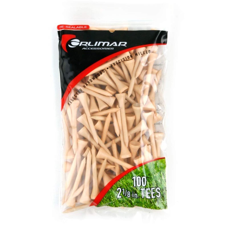 Orlimar Wood Golf Tees 2 1/8-Inch , Natural, 100 pack